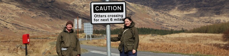 Otter crossing road sign, Kinloch, Isle of Mull